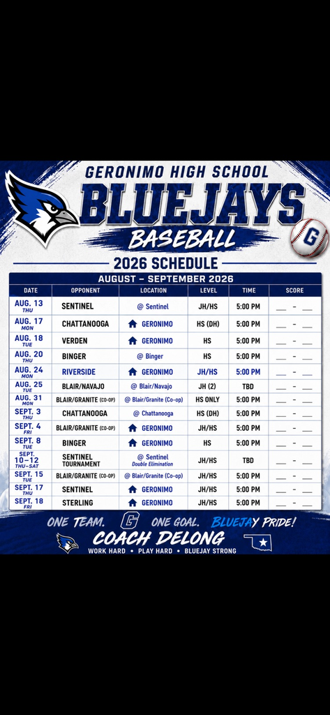 baseball fall 2026 schedule 