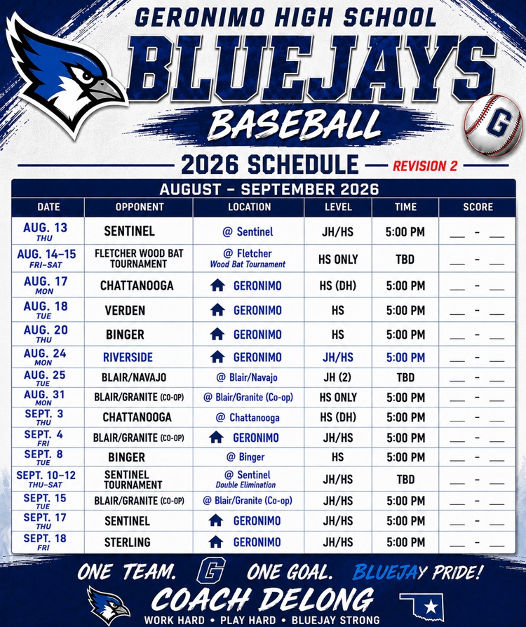 revised 2 baseball schedule 