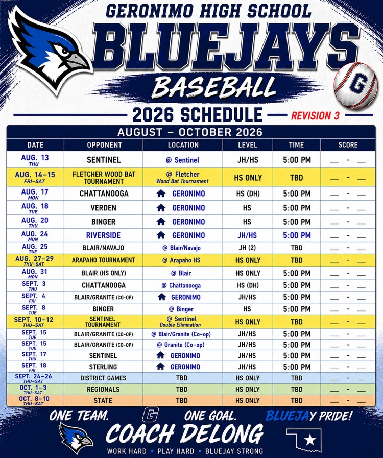 revised baseball schedule 3