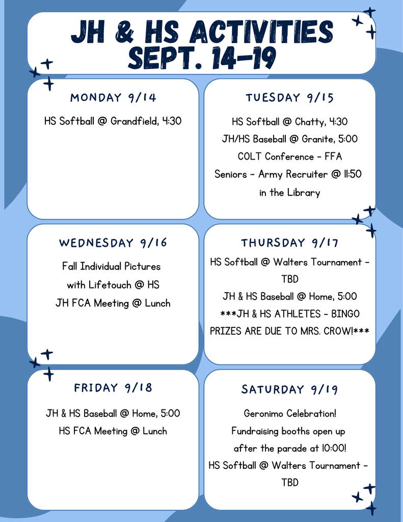 9/14-9/19 activities