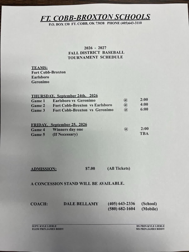 softball and baseball districts for fall