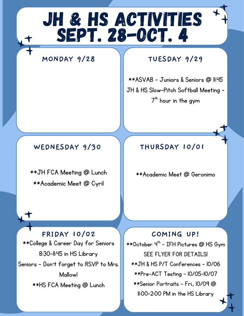 9/29 to 10/04 activities