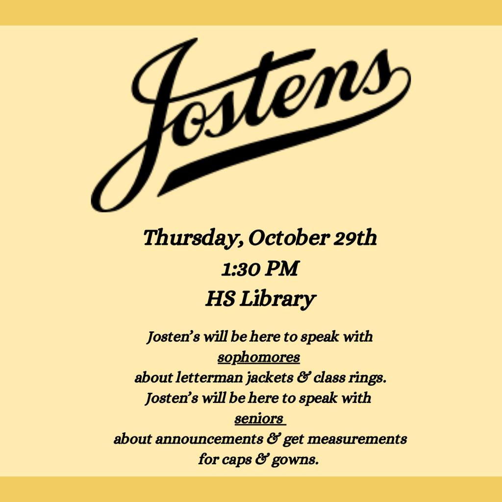JOSTENS MEETING FOR 10TH & 12TH GRADES