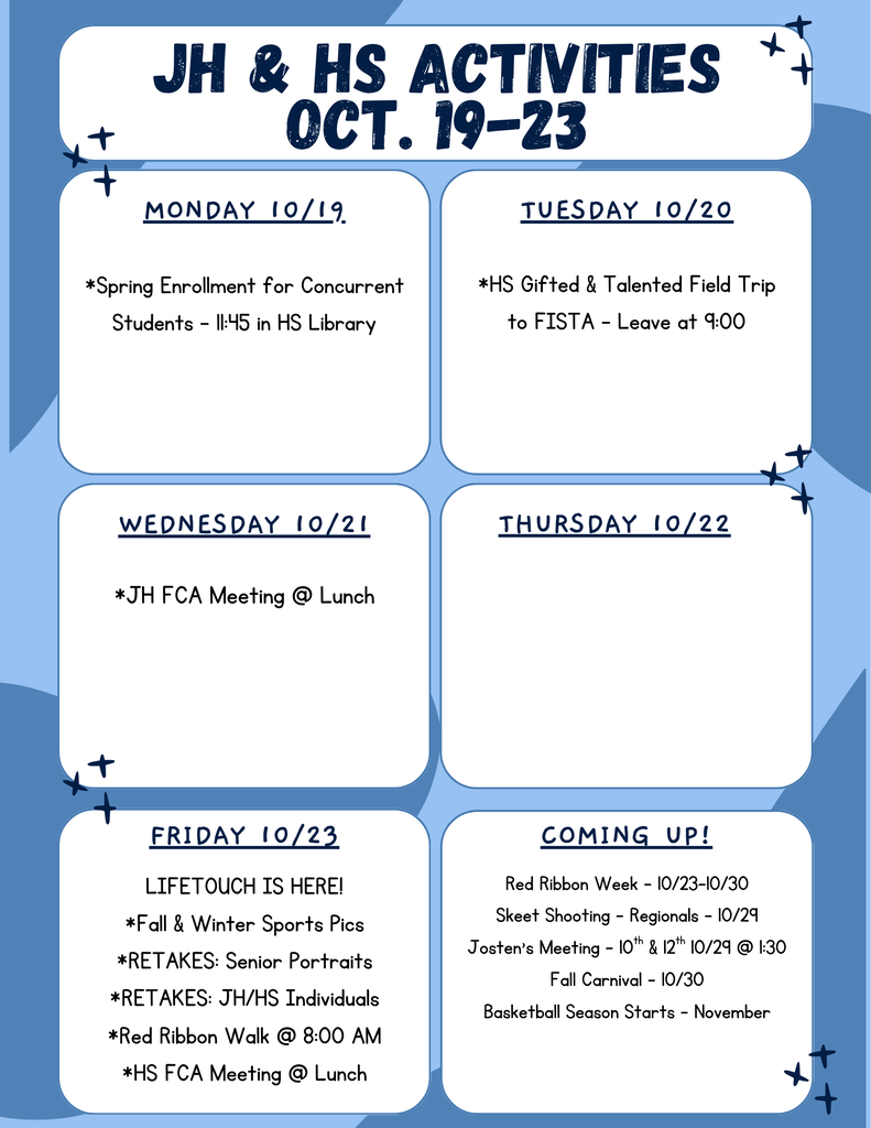10/19-23 jh&hs activities