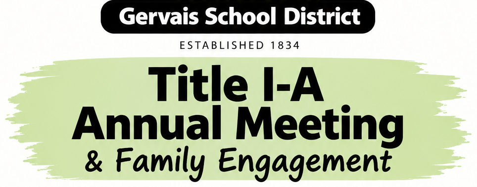 A graphic that says Title 1-A Annual Meeting & Family Engagement