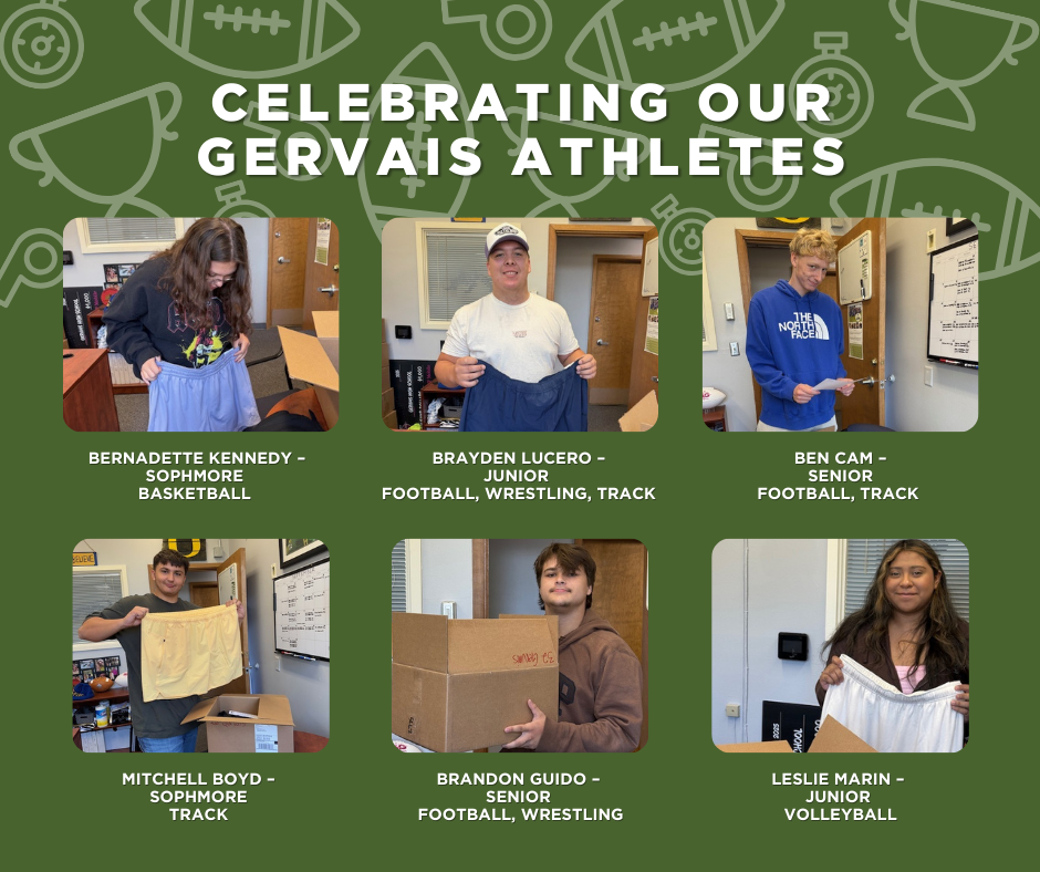 Gervais Students receiving gear 
