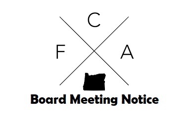 Frontier Charter Academy logo with text "Board Meeting Notice"