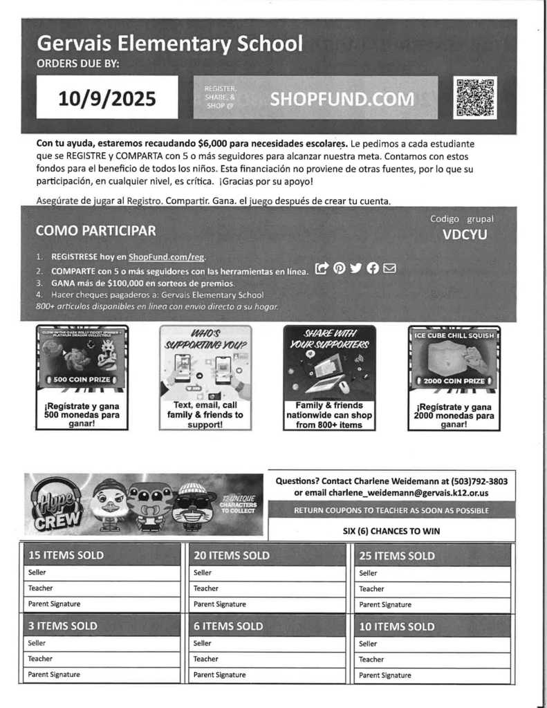 GES Shop Fund Flier- Spanish