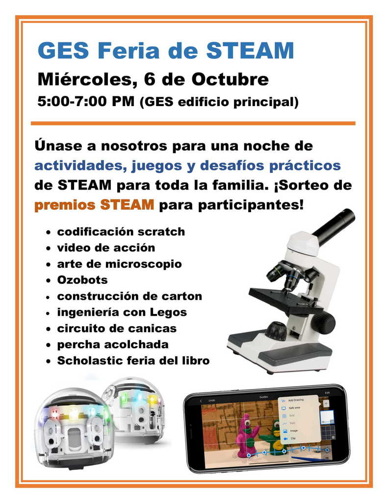 GES Family STEAM Night Flier- Spanish