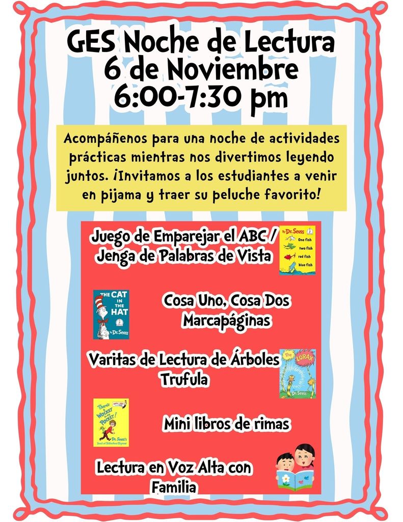 GES Noche de Lectura- Dr. Seuss Volante (11.3.25)
