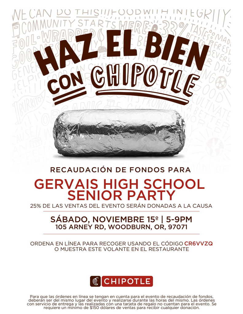 Chipotle Fundraiser- Spanish