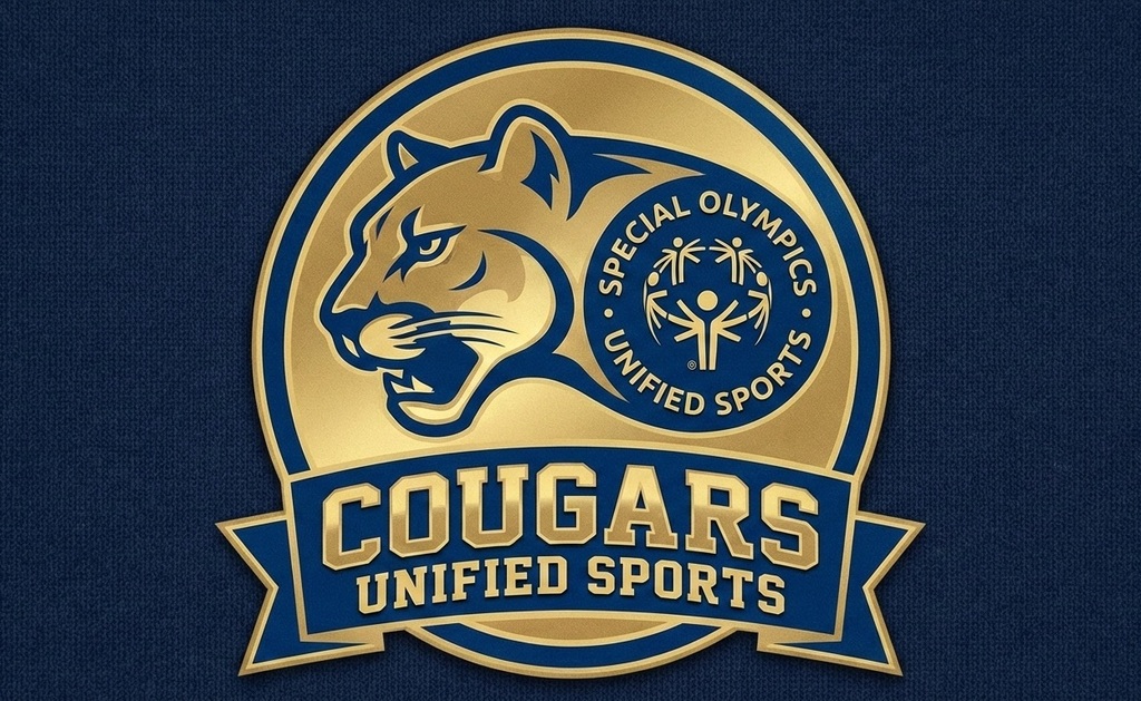 blue and gold Cougars Unified Sports logo