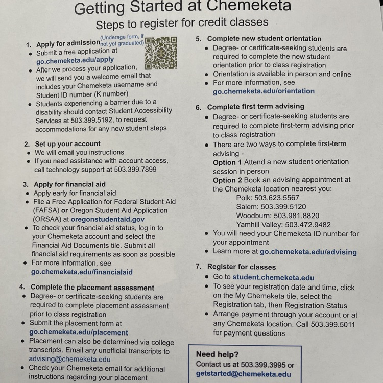 Chemeketa community college summer courses