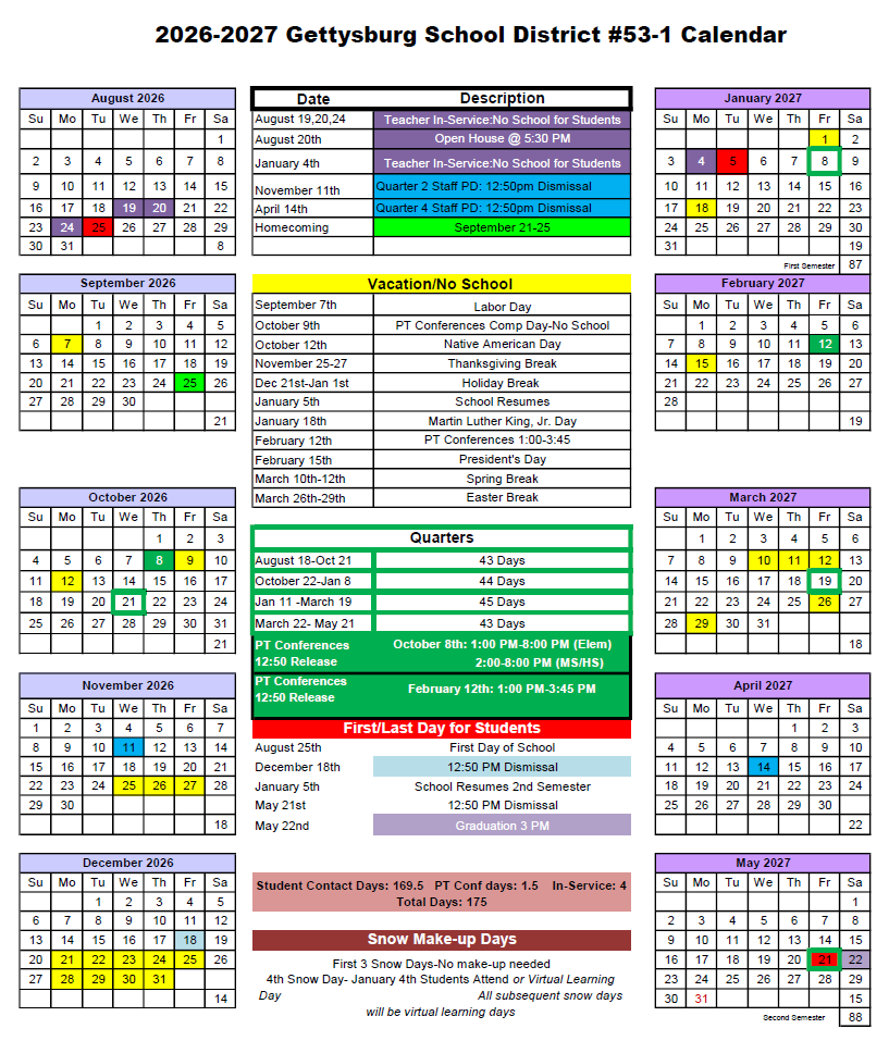 26-27 calendar