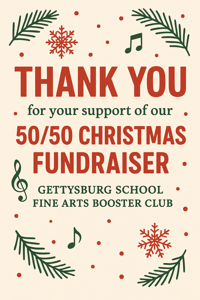 THANK YOU 50/50 RAFFLE FINE ARTS BOOSTER CLUB 