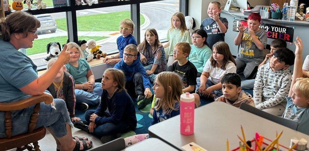 Students and teacher in class
