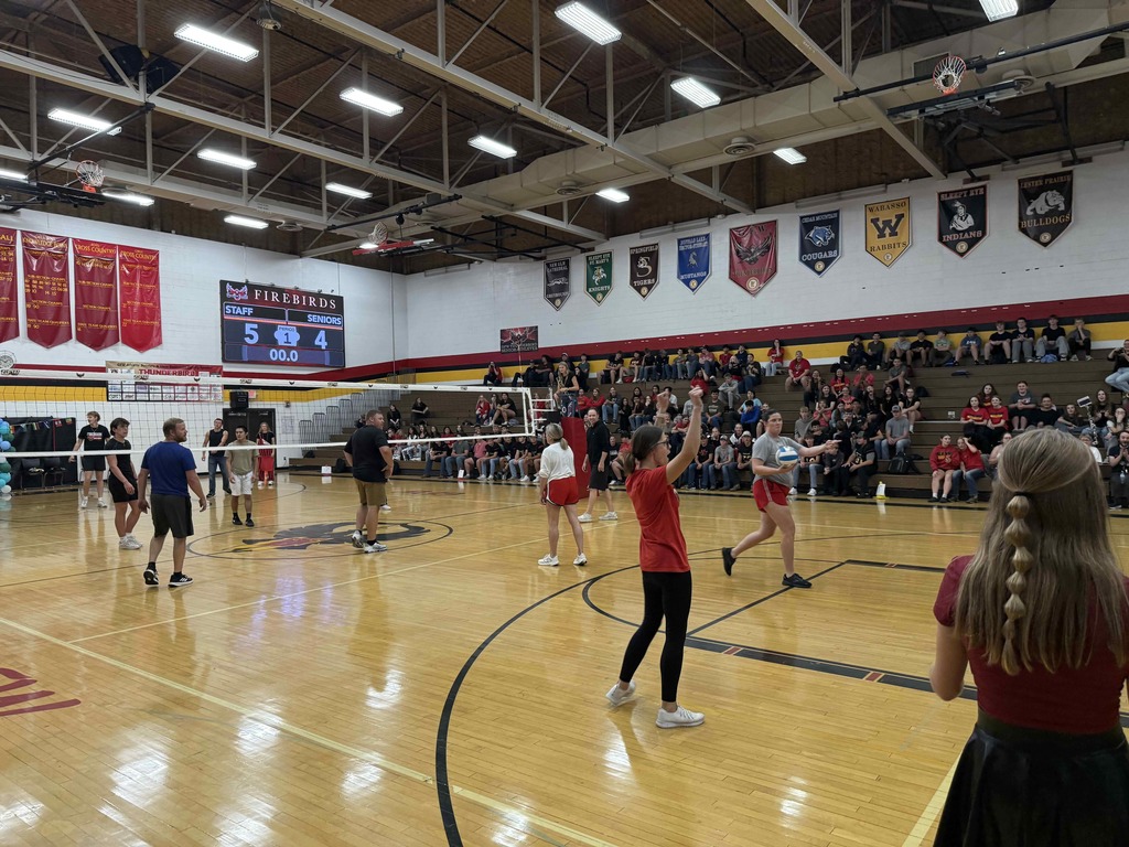 Staff vs student volleyball game