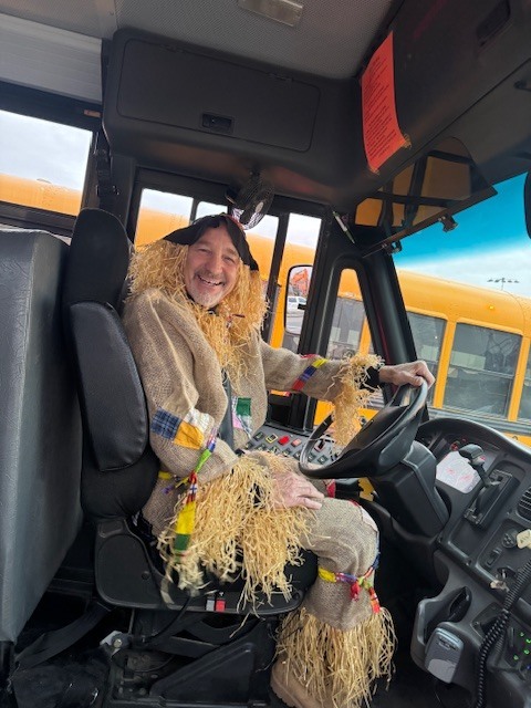 Bus driver in costume