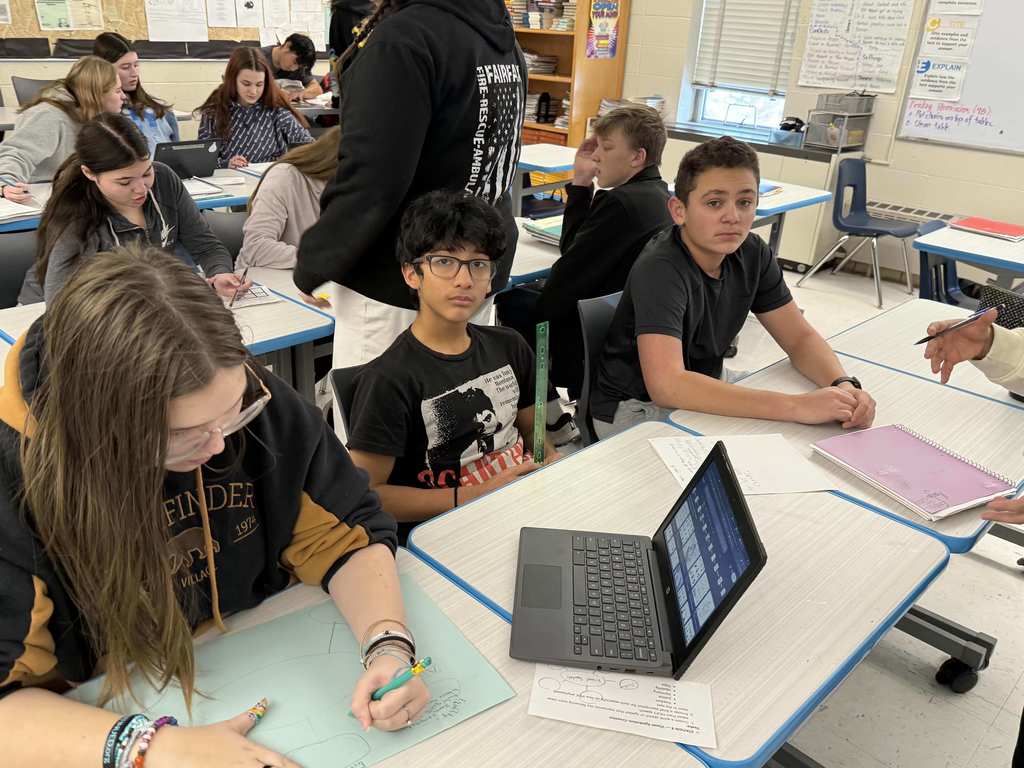 Students doing classwork together