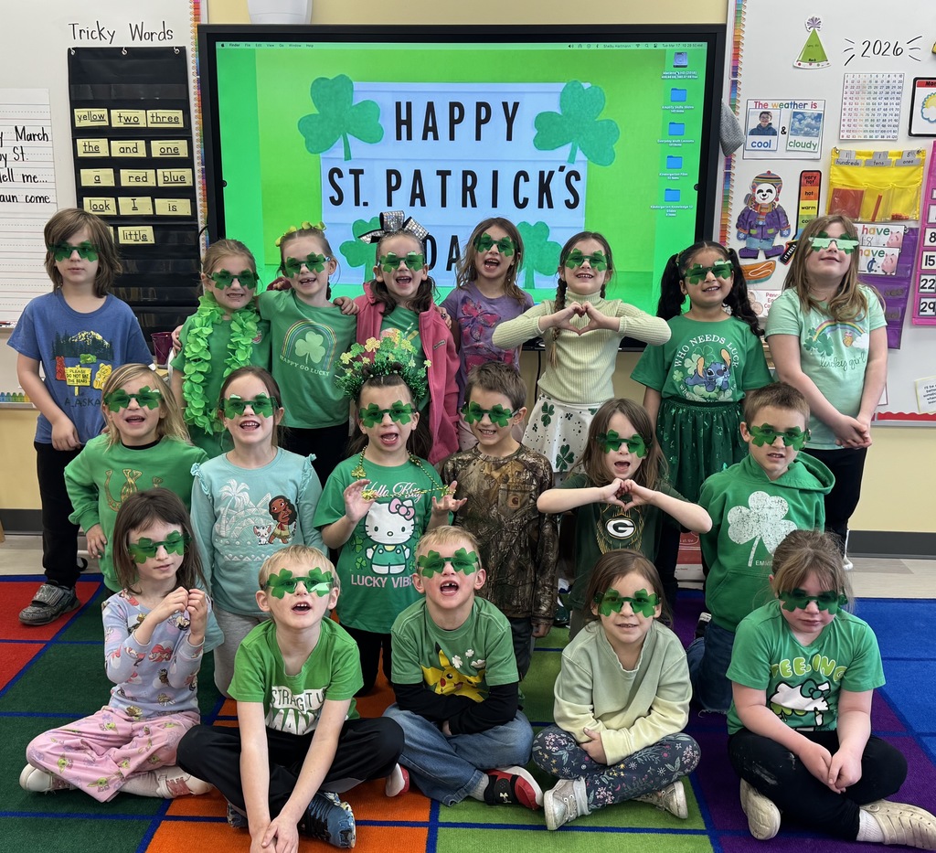 students dressed up for St. Patrick's Day