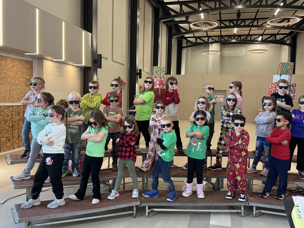 kindergarten class in sunglasses at a concert