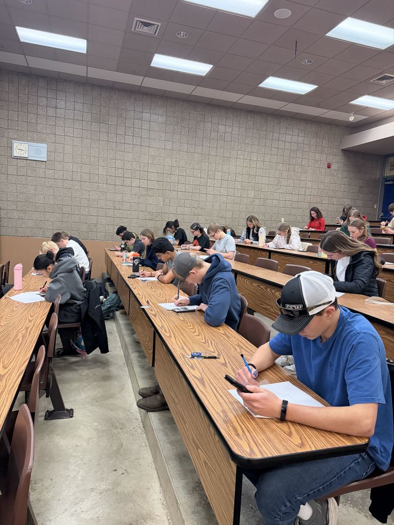 Students working on math competition