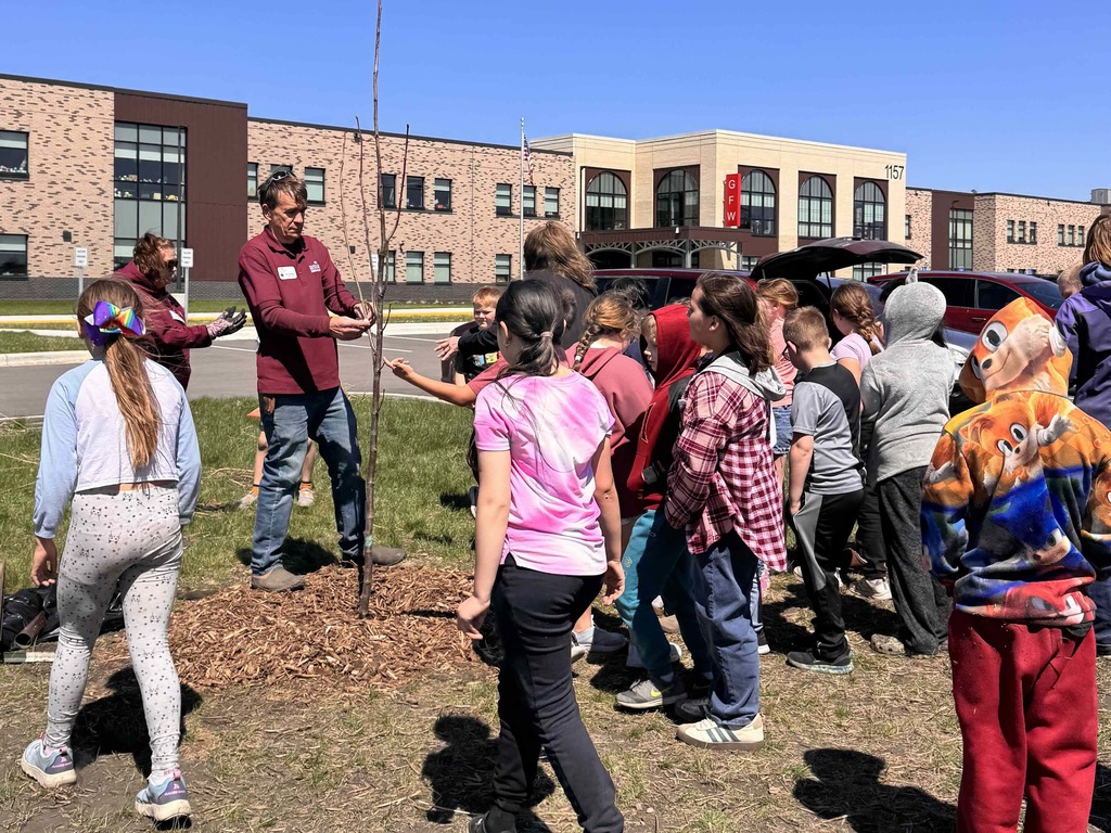 Students planting trees