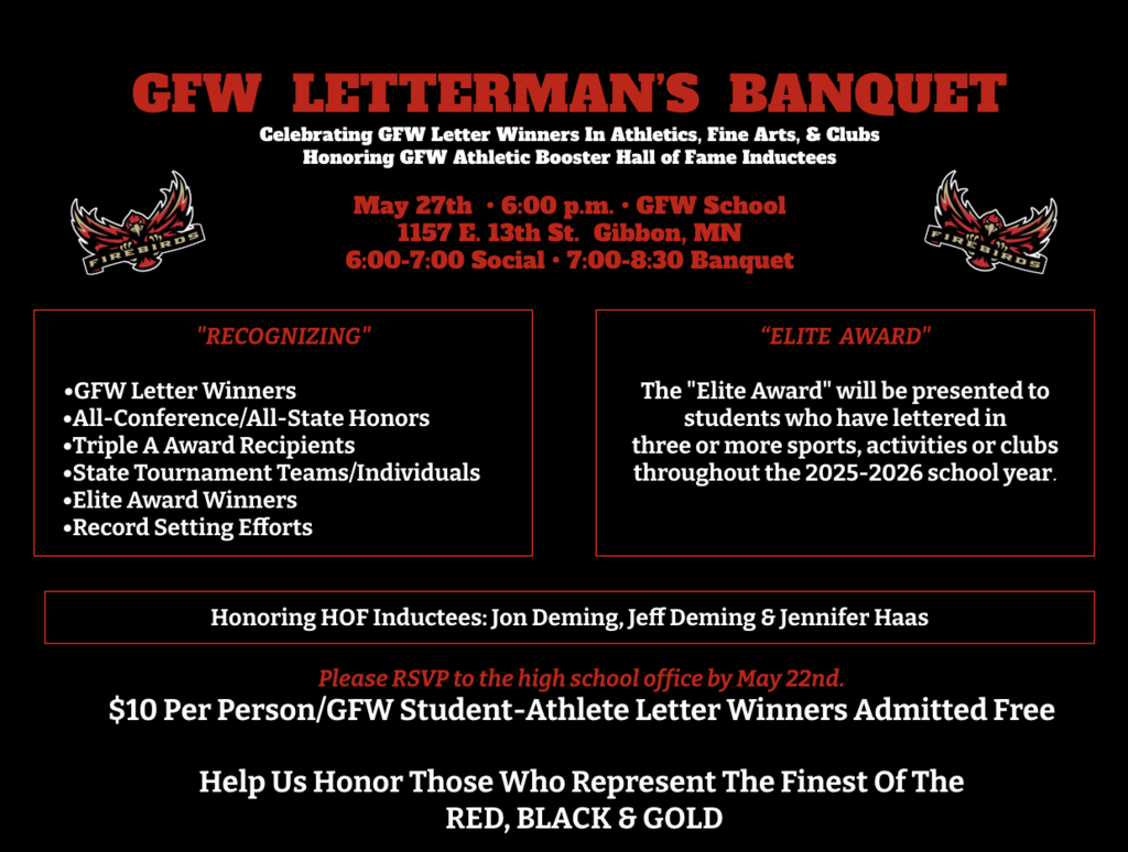 GFW Lettermans Banquet