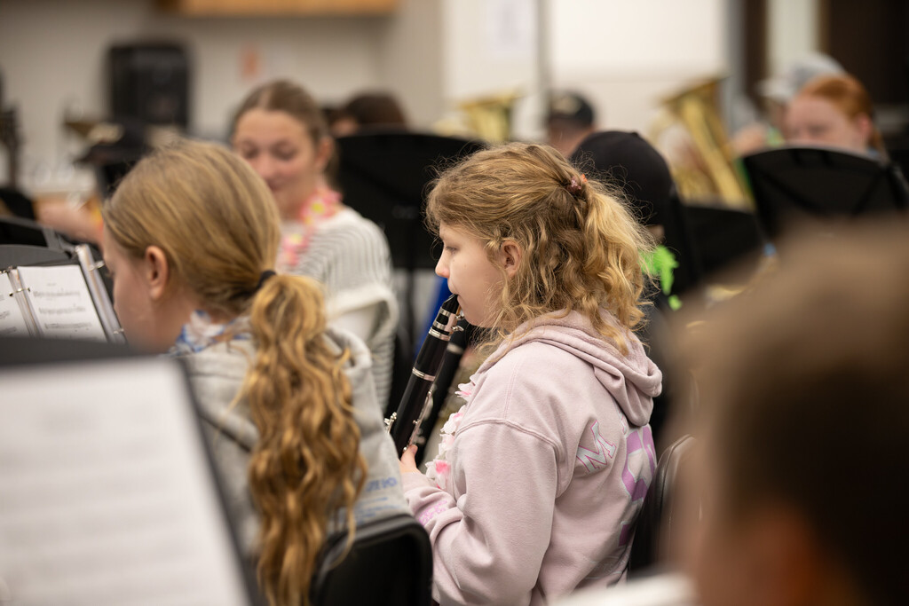 Band students in rehearsal 
