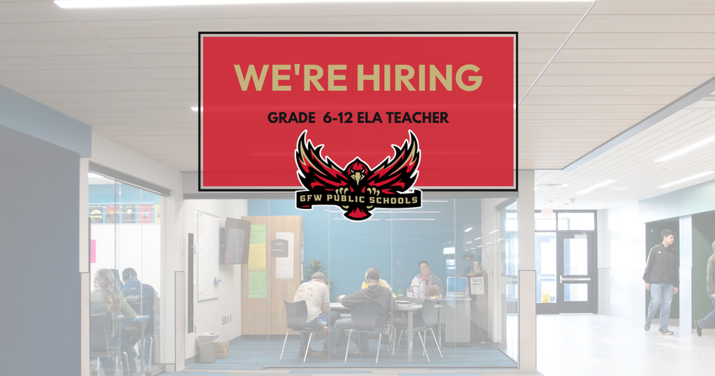 We're hiring grade 6-12 ELA Teacher
