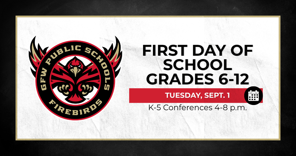 First day of school grades 6-12