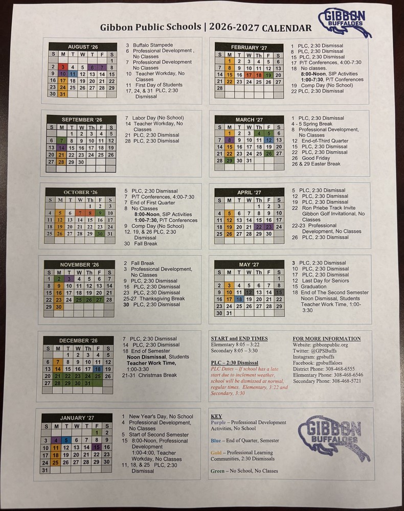 2026-27 School Calendar