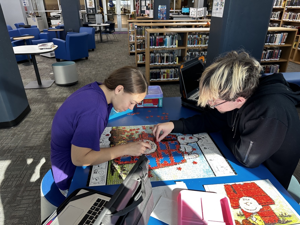 Working a puzzle in the library