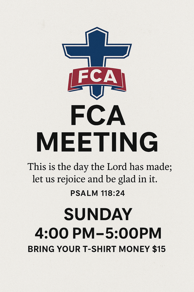 Meeting in Mr. Miller's room this Sunday!