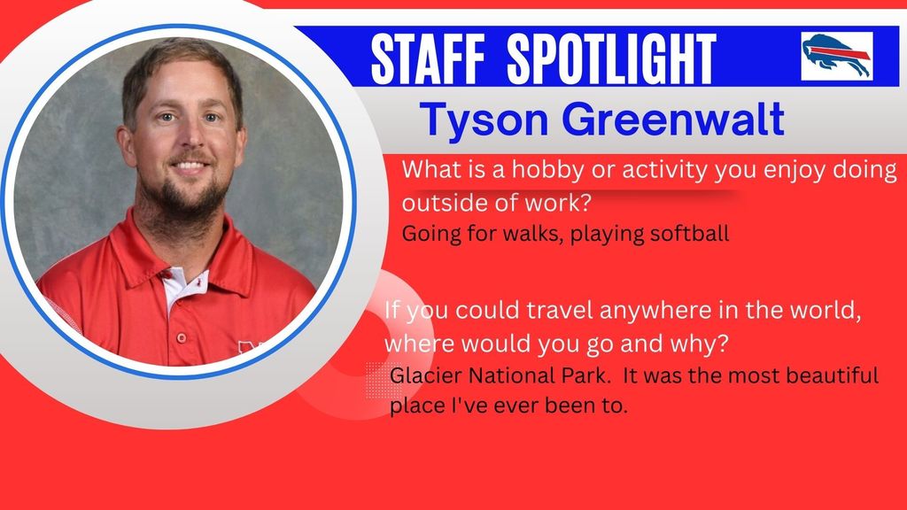 Tyson Greenwalt is our Elementary School Counselor