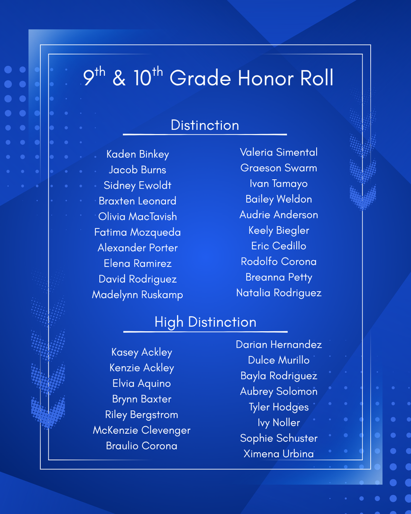 High School Quarter 3 Honor Roll