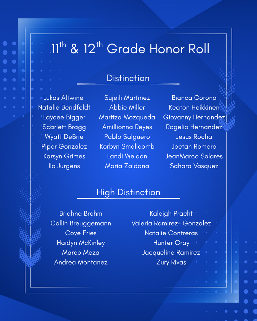 High School Quarter 3 Honor Roll