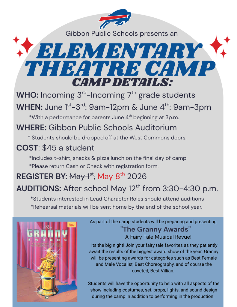 Elementary Theatre Camp Flyer-English
