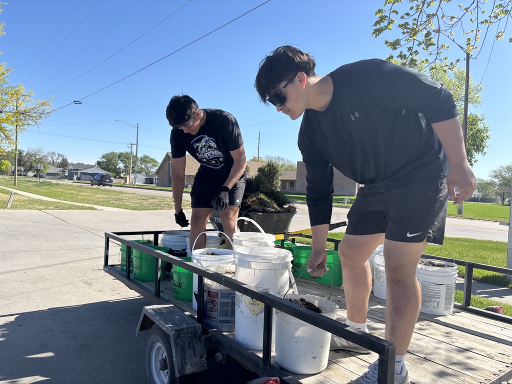 Students helping