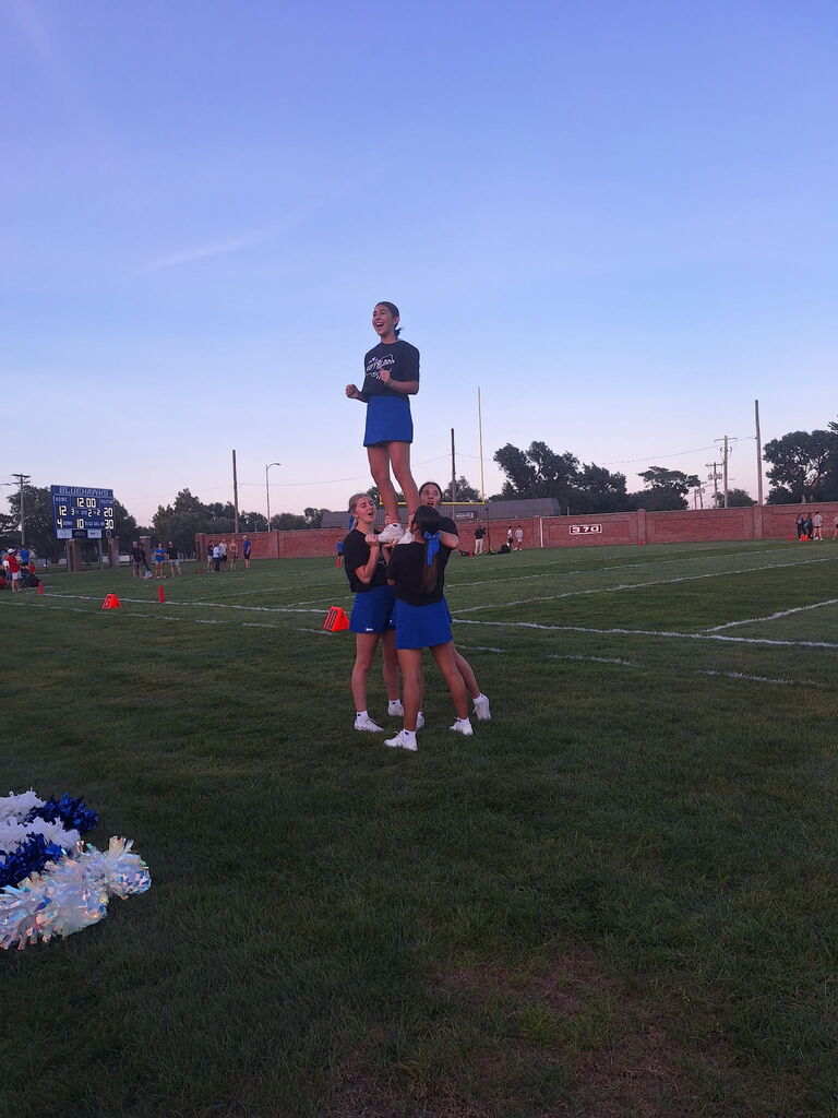 Stunting at football game 