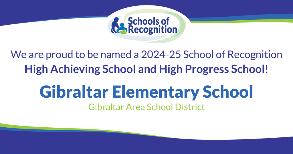 GIBRALTAR ELEMENTARY EARNS STATE RECOGNITION FOR ACADEMIC ACHIEVEMENT AND STUDENT GROWTH. 