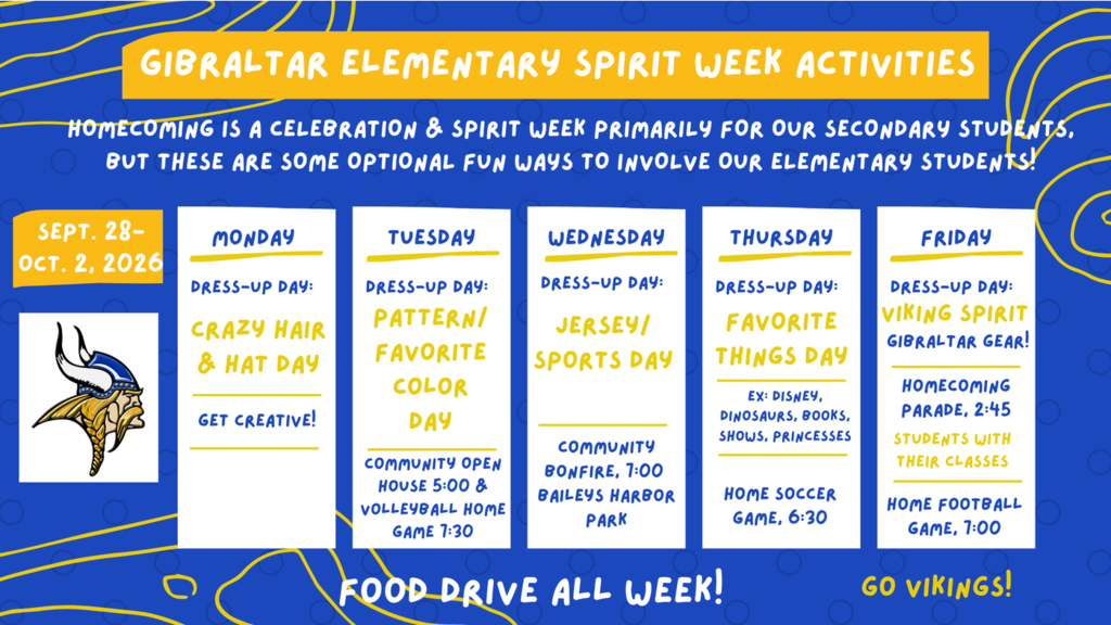 Information about elementary spirit week