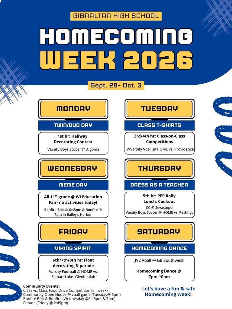 Information about homecoming events