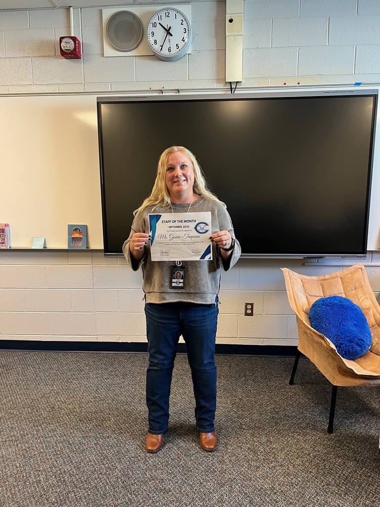 Ms. Gouin with award