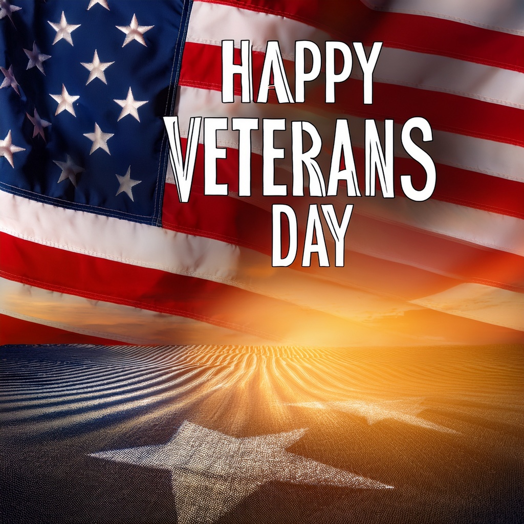 Veterans Day Message with flag