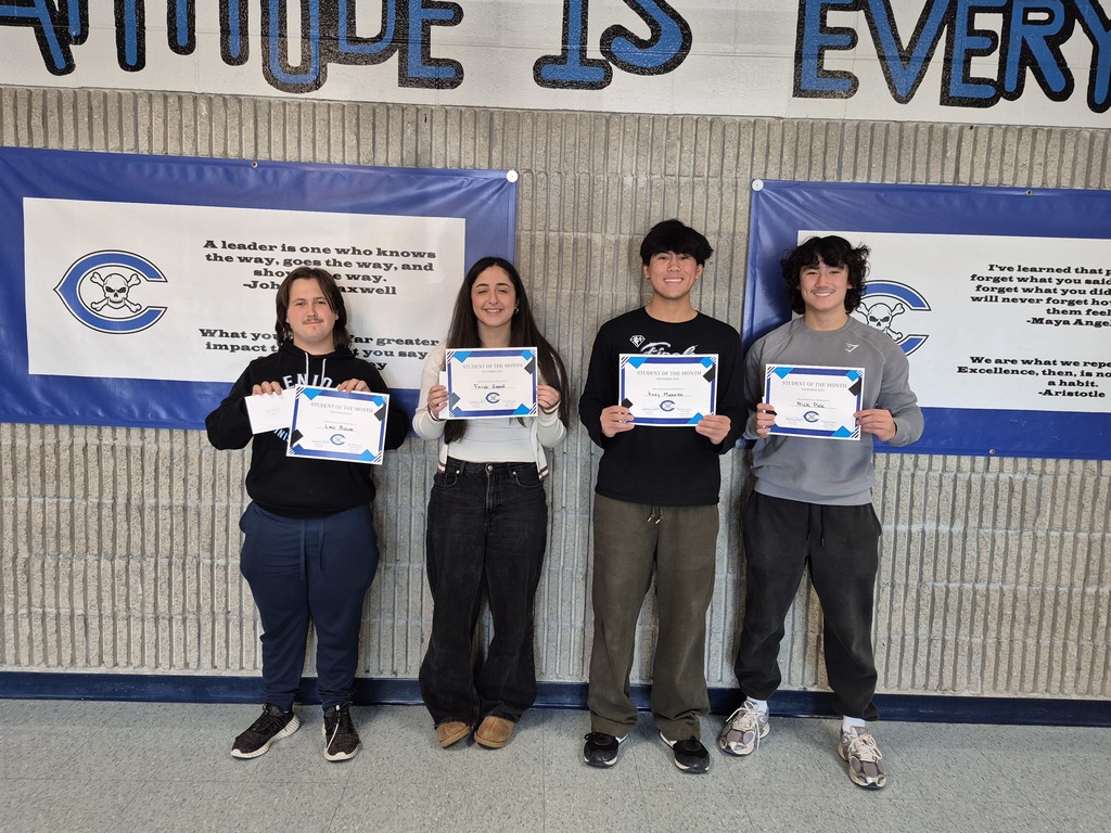 Four students with awards