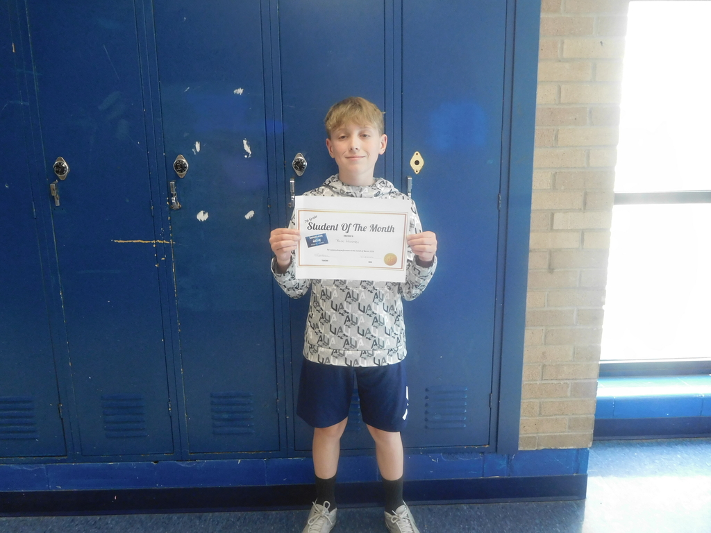Shumate Middle School April Student of the Month 