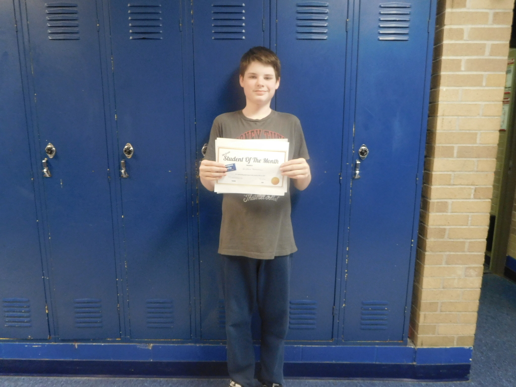 Shumate Middle School April Student of the Month 