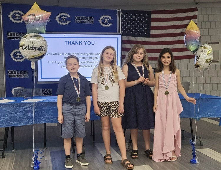 Kiwanis Scholarship award winners, picture of four students 