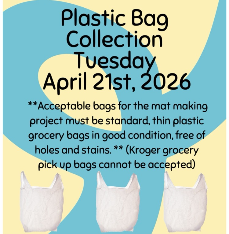 graphic explaining Tuesday is bringing in plastic bags that are clean with no holes for Matt making. We cannot accept Kroger bags.
